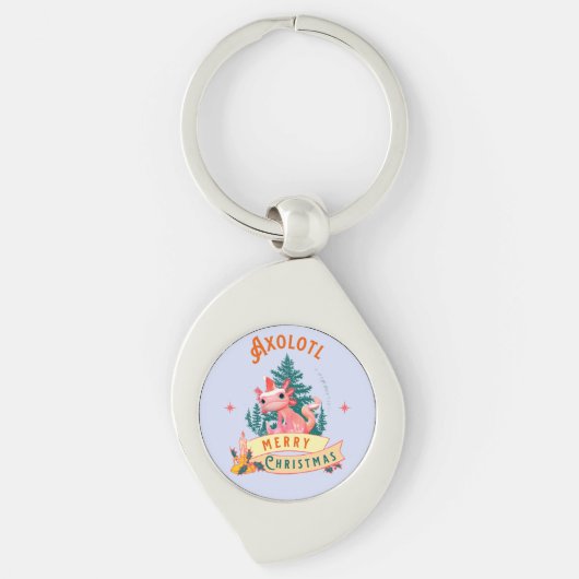 Porte-clés Drôle d'Axolotl Joyeux Noël (Devant)