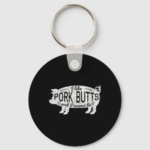 Porte-clés Drôle de barbecue j'aime les fesses de porc et je