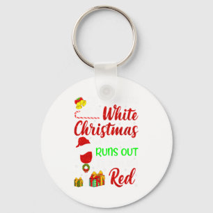 Porte-clés Drôle de buveur de vin Je rêve d'un Noël blanc