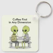 Porte-clés Drôle de café et d'aliens (Dos)