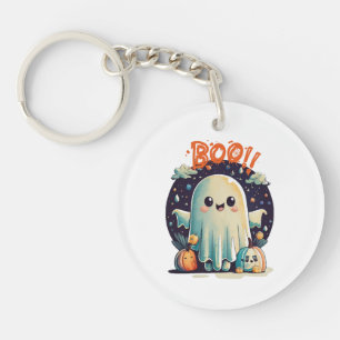 Porte-clés Drôle de fantôme Halloween Boo dans la galaxie