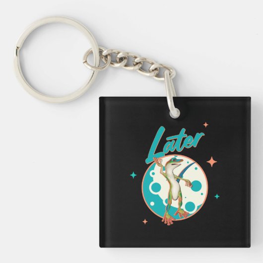 Porte-clés Drôle de Gecko Plus Tard Humour de Procrastination (Devant)