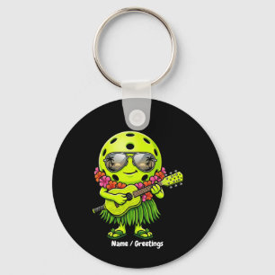 Porte-clés Drôle de Hula Pickleball Mascotte Graphique Hawaïe