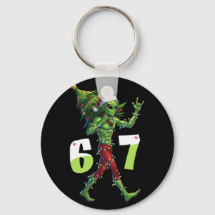 Porte-clés Drôle de Noël Alien Six Seven Meme 67 Chapeau de P