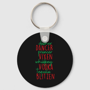 Porte-clés Drôle de Noël Dasher Danseur Prancer Vixen Whiske
