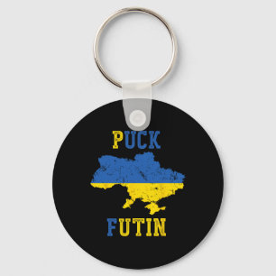 Porte-clés Drôle de palet Futin Je suis avec l'Ukraine Paix U