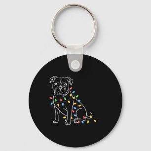 Porte-clés Drôle de Père Noël Pitbull Lumières de Noël Pitbul