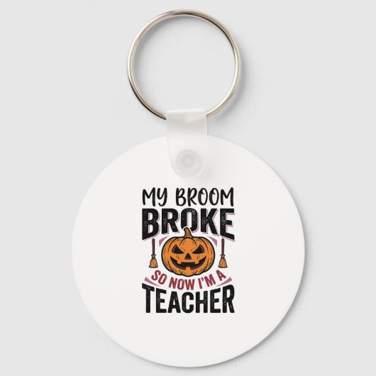 Porte-clés Drôle de professeur d'Halloween Balai Cassa Concep (Recto)