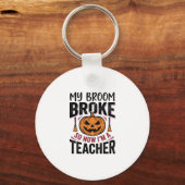 Porte-clés Drôle de professeur d'Halloween Balai Cassa Concep (Recto)