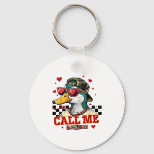 Porte-clés Drôle de Saint-Valentin Garçon Canard Chasse Appel