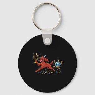 Porte-clés Drôle de Setter Irlandais Dreidel Menorah Hanukkah