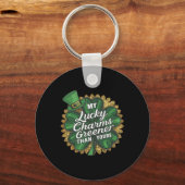 Porte-clés Drôle de St Patrick Mon Charme Chanceux Plus Vert (Recto)