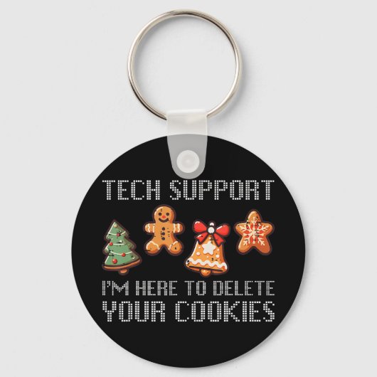 Porte-clés Drôle de support technique de Noël Je suis là pour (Recto)