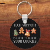 Porte-clés Drôle de support technique de Noël Je suis là pour (Recto)