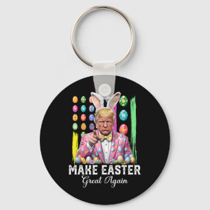 Porte-clés Drôle de Trump Faire Pâques Grande Again Lapin Cha