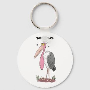 Porte-clés Drôle dessin animé de cigogne en marabou