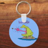 Porte-clés Drôle dessin animé de grenouille et mouche (Recto)