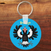 Porte-clés Drôle dessin animé de Magpie australienne (Recto)