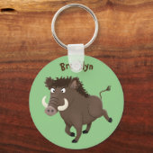 Porte-clés Drôle dessin humoristique de rasoir de sanglier (Recto)