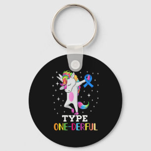Porte-clés Drôle Diabétique Unicorne Type Drôle 1 Diab