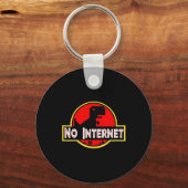 Porte-clés Drôle Dinosaure Nerveux Pas d'Internet Informatiqu (Recto)