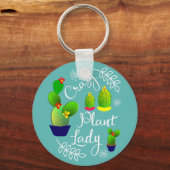 Porte-clés Drôle Dire fou Plante Lady Cute (Recto)