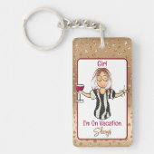 Porte-clés Drôle Dire Gras Fille Caricature pour elle (Devant)