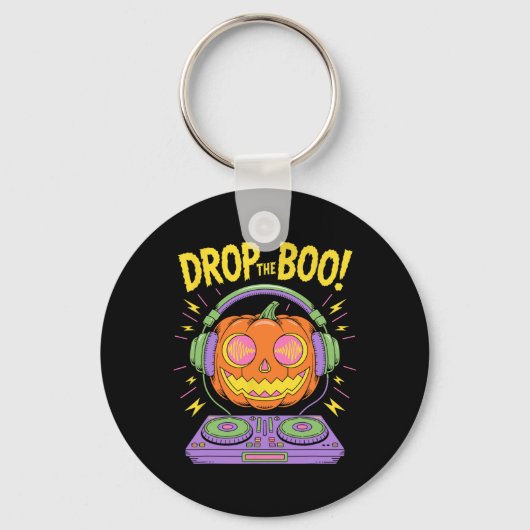 Porte-clés Drôle Edm Dj Halloween Citrouille (Recto)