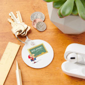 Porte-clés Drôle enseignant de dessin animé Bienvenue à l'éco