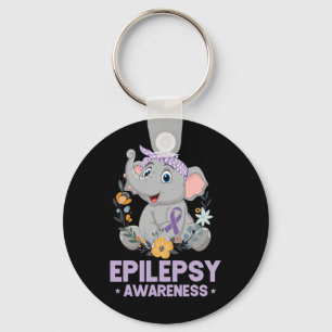Porte-clés Drôle Epilepsie Sensibilisation Fleur Eléphant Rub