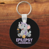 Porte-clés Drôle Epilepsie Sensibilisation Fleur Eléphant Rub (Recto)