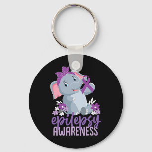 Porte-clés Drôle Epilepsie Sensibilisation Fleur Eléphant Rub