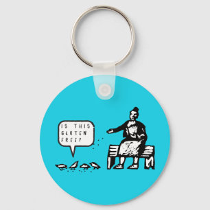 Porte-clés Drôle Est Ce Caricature Sans Oiseaux Gluten