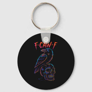 Porte-clés Drôle F Caw F Corbeau crâne gothique Halloween gra