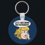 Porte-clés Drôle Feminist Pop Art Anti Patriarchie Citation F<br><div class="desc">Supprimons le don du patriarcat. Un design féministe pop art rétro pour une femme forte et pro-choix qui vote pour le leadership féminin dans notre pays. Défendez-vous pour les droits des femmes et l'autonomisation des femmes avec ce dessin humoristique cool qui présente une jolie dirigeante blonde préparant une marche des...</div>