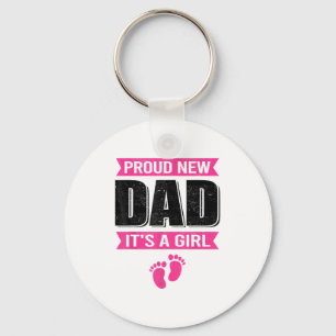 Porte-clés Drôle fier nouveau papa c'est un cadeau de fille p