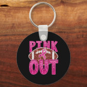 Porte-clés Drôle Footbyll Rose Out Rose Ribbon Cancer du sein (Recto)