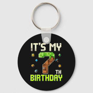 Porte-clés Drôle garçon d'anniversaire C'est mon 7ème anniver