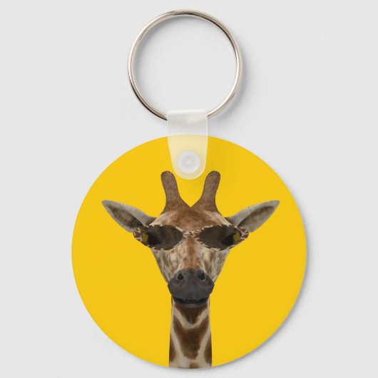 Porte-clés Drôle Giraffe Incognito Avec Lunettes De Soleil Br (Recto)