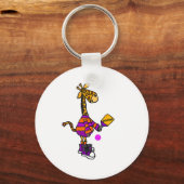 Porte-clés Drôle Giraffe Jouer Pickleball (Recto)