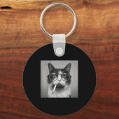 Porte-clés Drôle Graphisme Chat Fumer Adulte Amusant (Recto)