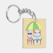 Porte-clés Drôle Grumpy Couple à la plage (Devant gauche)