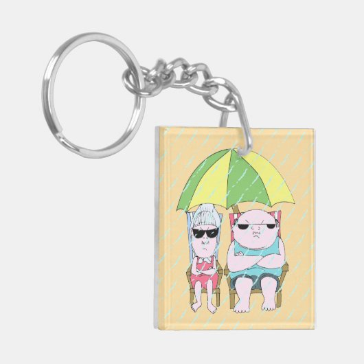 Porte-clés Drôle Grumpy Couple à la plage (Devant gauche)