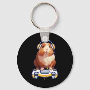Porte-clés Drôle Guinéen Cochon Et Vidéo Gamer Lover Fluffy C