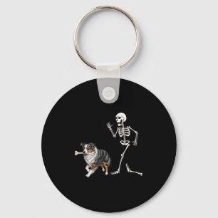 Porte-clés Drôle Halloween Berger Australien Et Squelette