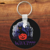 Porte-clés Drôle Halloween Bewitched Chat noir Quoi? (Recto)