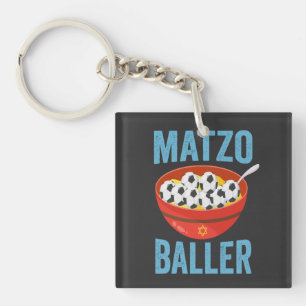 Porte-clés Drôle Hanukkah Football Athlète Juif Matzo Baller