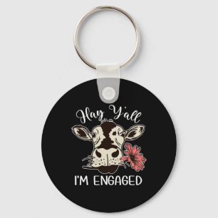 Porte-clés Drôle Hay Y'all Je suis Engagé Couples de vache Pr