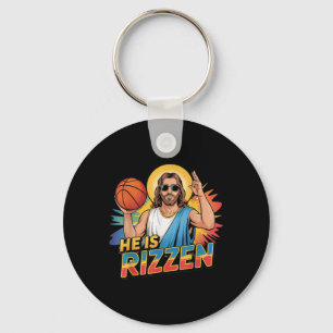 Porte-clés Drôle Il Est Rizzen Jesus Chemise Basketball Garço