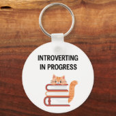 Porte-clés Drôle "Introverti en formation" avec chat (Verso)